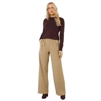 Women’s 16XL Tall Buckle Wide‑Leg Trousers – Natural, Long Tall Sally