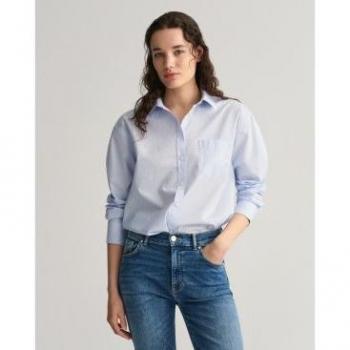 Gant Damen 4300212 – Popeline‑Langarm‑Hemd, lässig, blau, Größe L