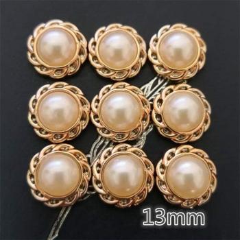 Perles Flatback Dorées 13mm