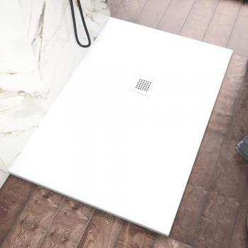 Receveur de Douche 90x140cm Marbre Résine Blanc Modèle Kos