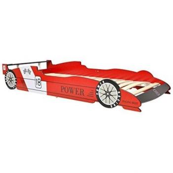 Lettino Bimbi Auto da Corsa 90x200 cm Rosso