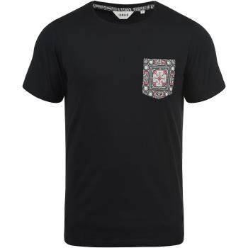 Herren Shirt Ilari Solid mit Rundhalsausschnitt und Kurzarm aus 100% Baumwolle, Größe XXL, Farbe Black Melange