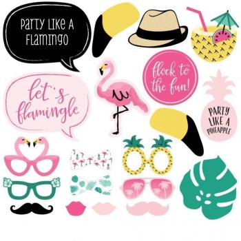 Cartoon Flamingo Mermaid Unicorn Alpaca Party Photography Supplies