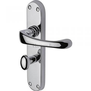 Gloucester Polished Chrome Finish Bathroom Door Handle Duo