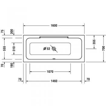 Duravit DuraStyle Badkuip 1600x700 mm, Met Anti-slip Optie, Wit