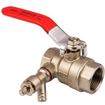 Lever Operated Inline Water Ball Valve, 1/2 BSP Female Thread, Drain Valve Included