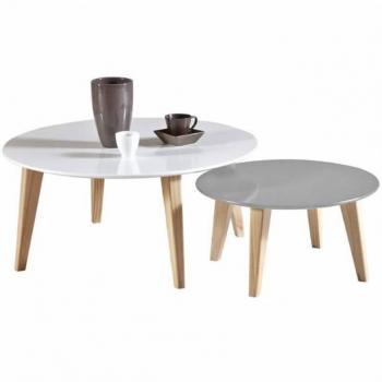 Duo Table Bas Scandi Demeyere – 55‑78 cm, Pieds Pin