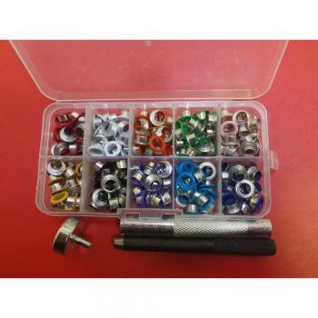 Complete Eyelet and Punch Die Set with 300 Grommets
