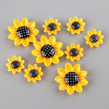 15/20/26mm Sunflower Cabochons for Scrapbooking