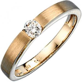 Brillanter Damenring 585 Gold – 0,25 ct – Mattiert – Size 54