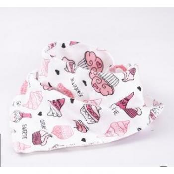 Bavoir rose et blanc pour filles
