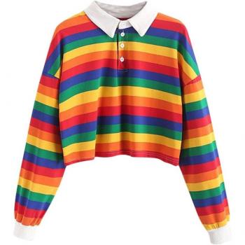 Top Mujer Rayas Arco Iris