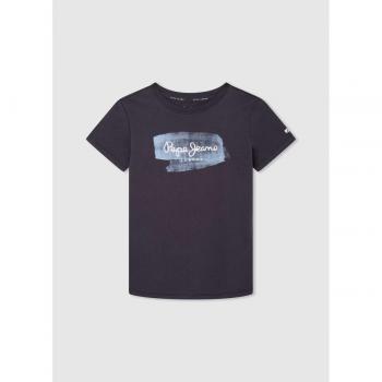 Camiseta de Manga Corta Peetexto Negro con Degradado