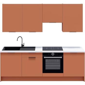 HOMIFAB 8‑piece Kitchen Ensemble – 245 cm – Terracotta – Luzia