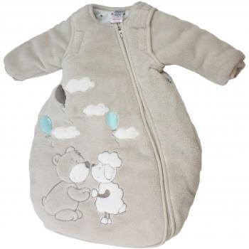 Jacky Kids-Winter Schlafsack mit Abnehmarmchen – Teddy-Design, Beige, 62/68