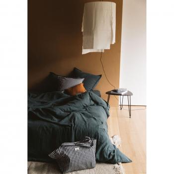 Housse de couette en gaze de coton bleu uni 260x240 cm