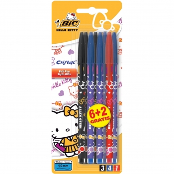 Bic Hello Kitty Cristal (Lot de 6, Plus 2 Offerts)