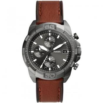 Fossil Mens FS5855 The Bronson Chronograph Quartz Watch with Brown Leather Band