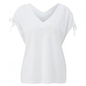 S.Oliver Kurzarmshirt Ärmelloses Shirt mit Bindedetails an der Schulterpartie Schleife