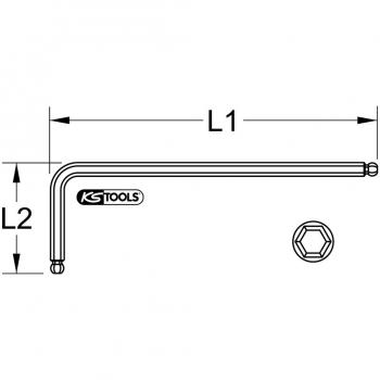Tournevis coudé à tête sphérique KS TOOLS 151.4304