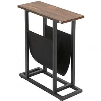 Mesa de Dormitorio y Salón: 49x19x55 cm, Bolsa de Tela Marrón/Negro
