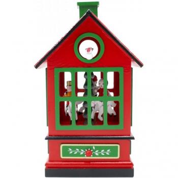 Carrusel navideño de madera con música y movimiento