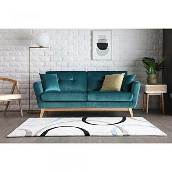 Canapé de 3 plazas verde estilo escandinavo con 2 cojines