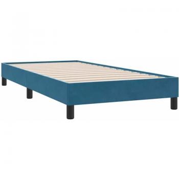 Boxspringbett 100x210 cm Dunkelblau mit Samtoptik