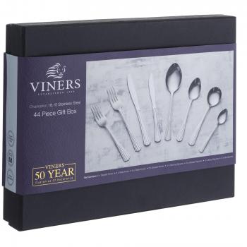 Viners Charleston 18.10 44‑Piece Stainless Steel Cutlery Collection, Gift Pack