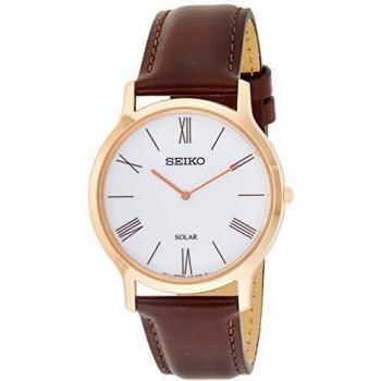 Edelstahl‑Leistungsuhr SEIKO SUP854P1 – Herren, Solar, Leder