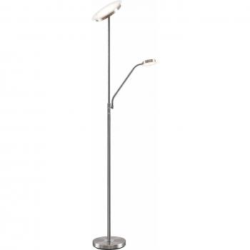 Lindby Sumani Stehleuchte, LED, rund, Nickel
