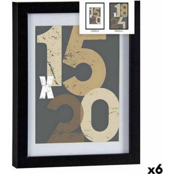 Conjunto de Marcos de Fotos 20,5 x 2,5 x 26,5 cm (Negro, Vidrio y Madera MDF) – Paquete de 6