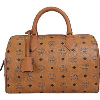 MCM Bowling Bag Ella Vi Boston Medium Cognacbraun Damen
