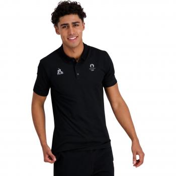 Le Coq Sportif Paris 2024 Black Polo Shirt