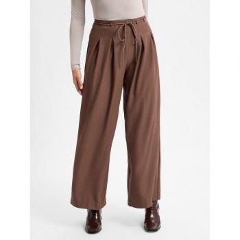 Ensemble pantalon ample à taille haute Café-Marron Marron féminin