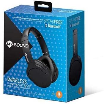 Mysound Speak Free 4.2 Bluetooth On‑Ear Headset – Mikrofon & Touch‑Control, wiederaufladbarkeit, Extra Bass – Schwarz