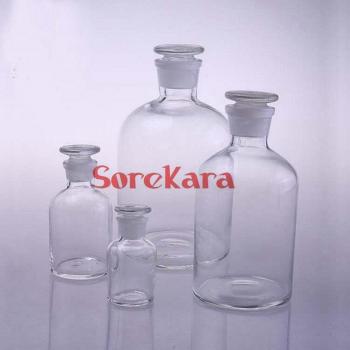 Narrow Mouth Transparent Glass Reagent Bottle with Ground-in Stopper