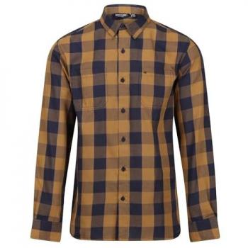 Camicia Regatta Lance a Maniche Lunghe Blu e Marrone
