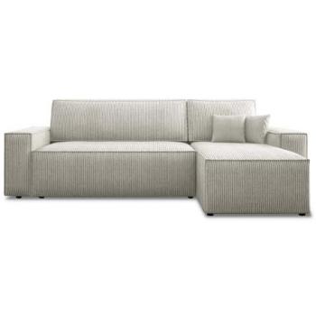 Canapé convertible d'angle réversible Lorenzo velours côtelé Beige