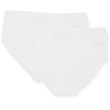 Schiesser Damen Midi Slips 2er-Pack aus Bio-Baumwolle, Weiß, Größe 36