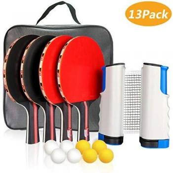 Tavolo & Rete: Set 4 Racchette + 8 Palline – Pronto all'uso