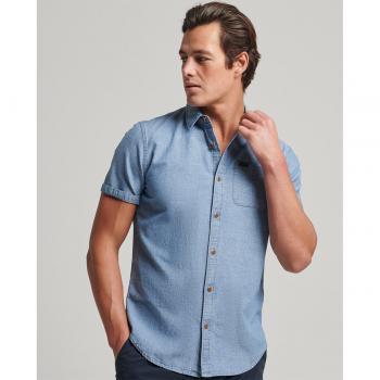 Superdry Camisa de Hombre con Logotipo Vintage de Manga Corta