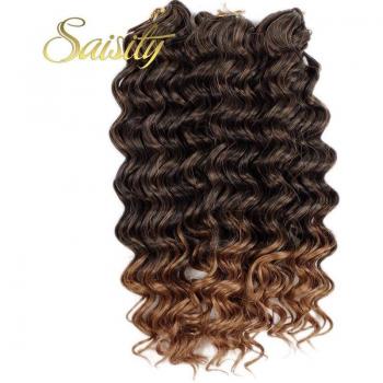 Mechas de Cabello Sintético Ombré 10 Trenzado y Ondulado