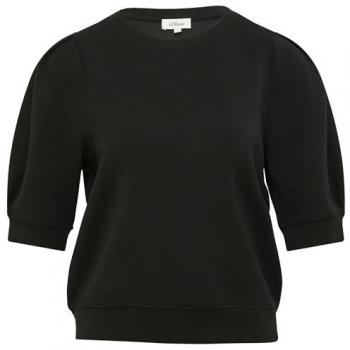 S.Oliver Sport‑Style Halbarm‑Sweatshirt – Black, Regular Fit, Größe 36 (Frau)