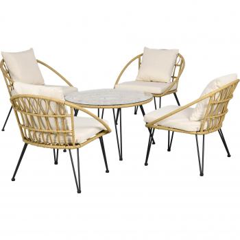 Set da giardino con tavolo rotondo e 2 sedie pieghevoli