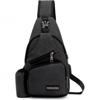 Men's Crossbody Waist Pack with USB Charging