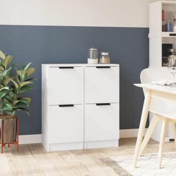 Aparadores 2 uds madera contrachapada blanco 30x30x70 cm Vidaxl Blanco