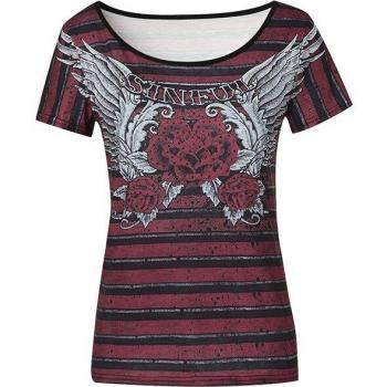 T-shirt vintage à manches courtes pour femmes, streetwear, imprimé floral, style punk gothique