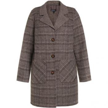 Donna Cappotto Doppio Sito – Marrone Poliestere/Lana