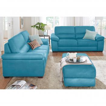 Luxus‑Polstergarnitur Gaia (CALIA ITALIA) – 2‑/3‑Sitzer Set in Blau-Turquoisem Mikrofasermaterial